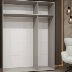 Armadio 150x202 cm 3 ante con specchio beige cashmere Valencia