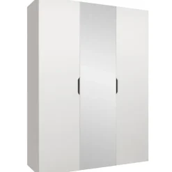 Armadio 150x202 cm 3 ante con specchio bianco opaco Valencia