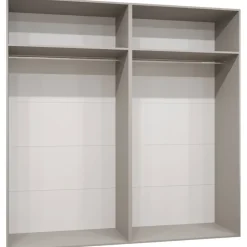 Armadio 200x202 cm 4 ante con specchio beige cashmere Valencia