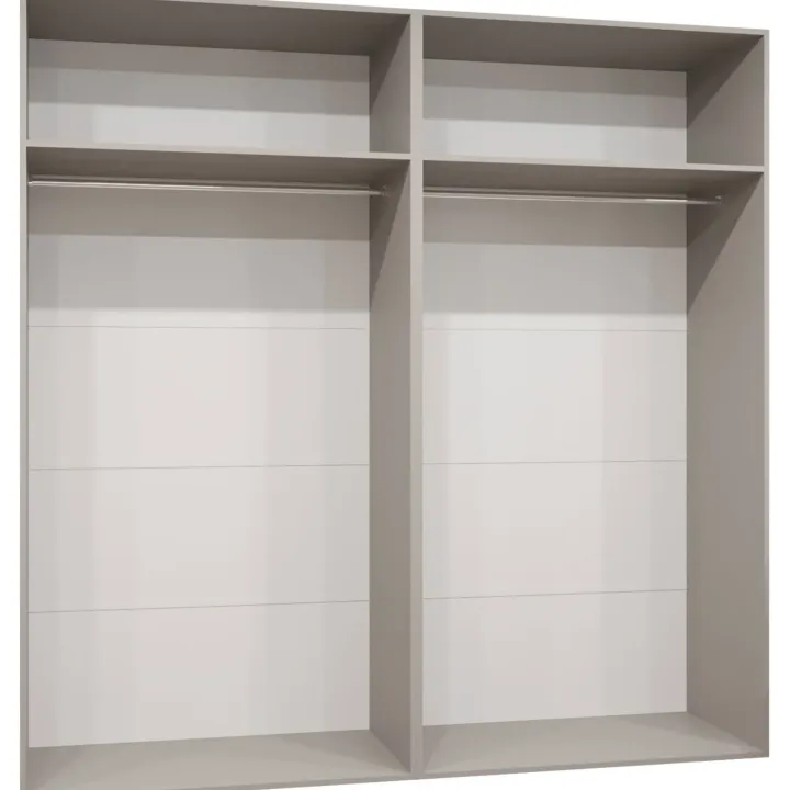 Armadio 200x202 cm 4 ante con specchio beige cashmere Valencia