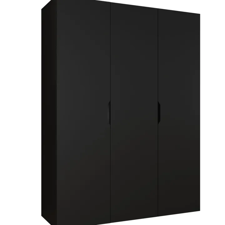 Armadio 150x202 cm 3 ante nero opaco Valencia