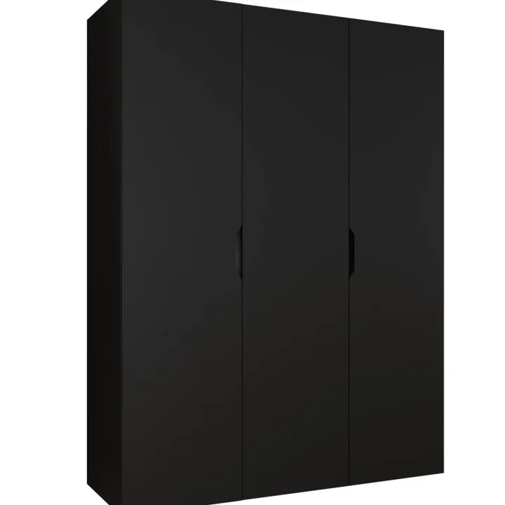 Armadio 150x202 cm 3 ante nero opaco Valencia
