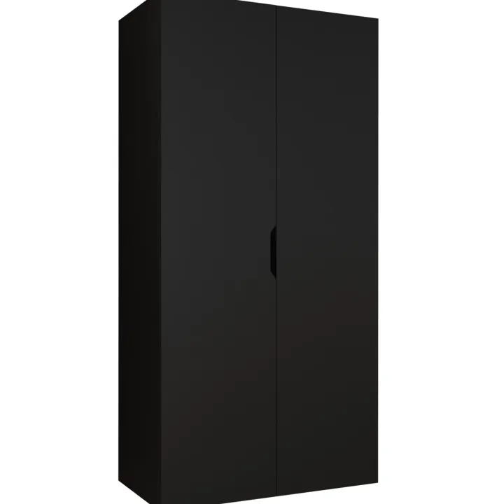 Armadio 100x202 cm 2 ante nero opaco Valencia
