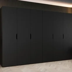 Armadio 300x202 cm 6 ante nero opaco Valencia