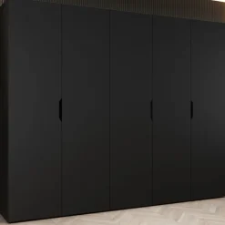 Armadio 250x202 cm 5 ante nero opaco Valencia