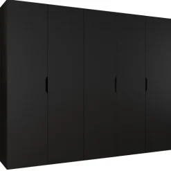Armadio 250x202 cm 5 ante nero opaco Valencia