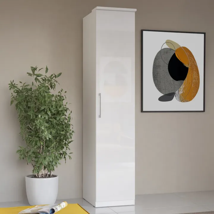 Armadio 45x217h cm 1 anta moderno bianco opaco e lucido Naper