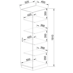 Armadio 40x191h cm 1 anta moderno rovere rustico Marzia