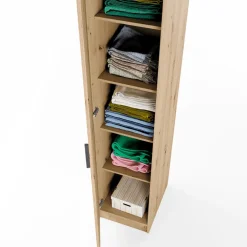 Armadio 40x191h cm 1 anta moderno rovere rustico Marzia