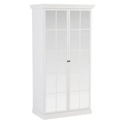 Armadio 103x200h cm 2 ante a specchio shabby bianco Purro