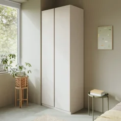 Armadio 92x240h cm 2 ante battenti beige cashmere antracite Blossy