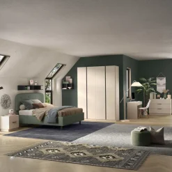 Armadio 183x240h cm 4 ante battenti beige cashmere antracite Blossy