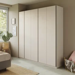 Armadio 228x240h cm 5 ante battenti beige cashmere antracite Blossy