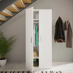 Armadio 78x176h cm 2 ante battenti bianco opaco Light Gihome®