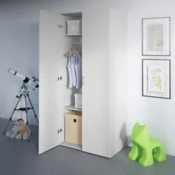 Armadio 78x176h cm 2 ante battenti bianco opaco Light Gihome®