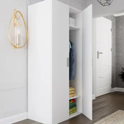 Armadio 78x176h cm 2 ante battenti bianco opaco Light Gihome®