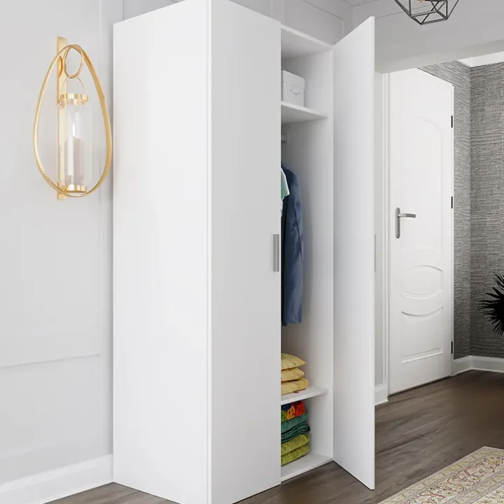Armadio 78x176h cm 2 ante battenti bianco opaco Light Gihome®