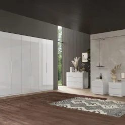 Armadio 275x240h cm 6 ante battenti bianco lucido Sparkly