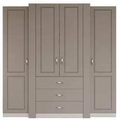 Armadio 210x205h cm 4 ante battenti 3 cassetti beige cashmere Emporio