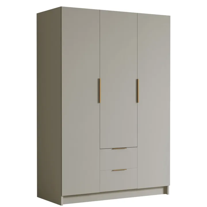 Armadio 150x216h cm 3 ante battenti 2 cassetti beige cashmere Ampy