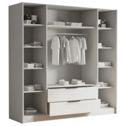 Armadio 200x216h cm 4 ante battenti 2 cassetti beige cashmere Ampy
