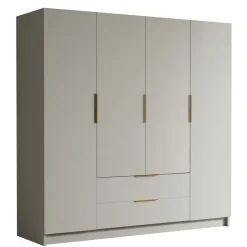 Armadio 200x216h cm 4 ante battenti 2 cassetti beige cashmere Ampy