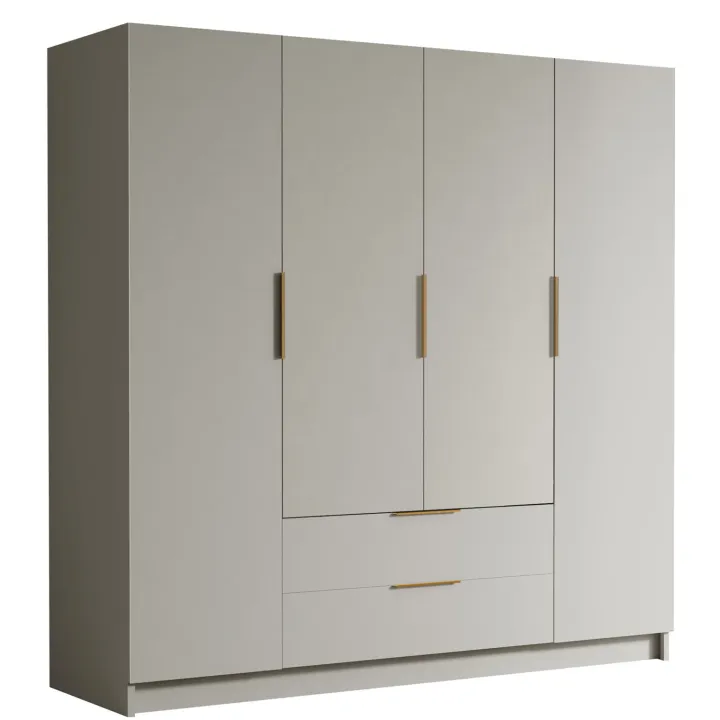 Armadio 200x216h cm 4 ante battenti 2 cassetti beige cashmere Ampy