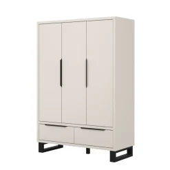 Armadio 145x210h cm 3 ante battenti 2 cassetti beige cashmere Petra