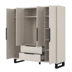 Armadio 190x210h cm 4 ante battenti 2 cassetti beige cashmere Petra