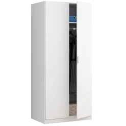 Armadio 81x180h cm 2 ante battenti moderno bianco opaco Oz