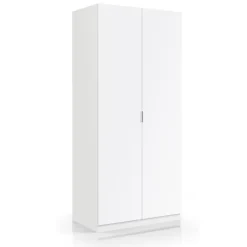 Armadio 81x180h cm 2 ante battenti moderno bianco opaco Oz