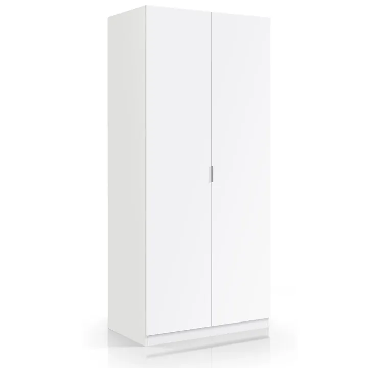 Armadio 81x180h cm 2 ante battenti moderno bianco opaco Oz