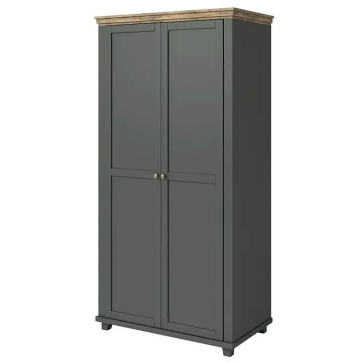 Armadio 108x216h cm 2 ante battenti moderno verde quercia Texel