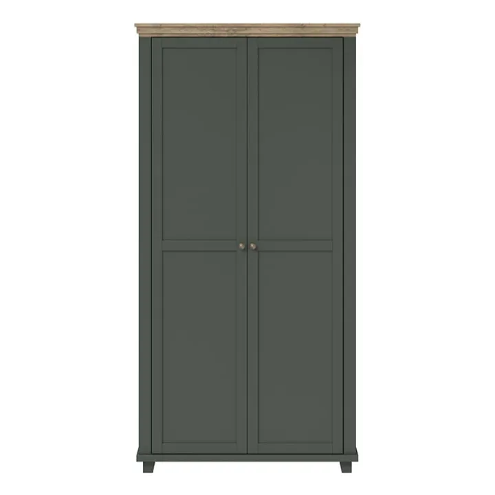 Armadio 108x216h cm 2 ante battenti moderno verde quercia Texel
