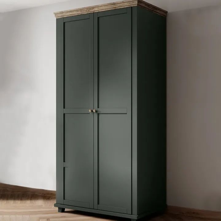 Armadio 108x216h cm 2 ante battenti moderno verde quercia Texel