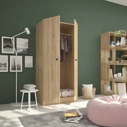 Armadio 80x170h cm 2 ante battenti moderno rovere Estelle