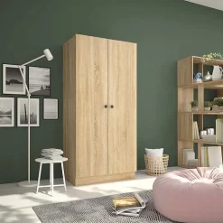 Armadio 80x170h cm 2 ante battenti moderno rovere Estelle