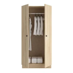Armadio 80x170h cm 2 ante battenti moderno rovere Estelle