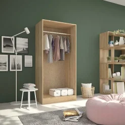 Armadio 80x170h cm 2 ante battenti moderno rovere Estelle