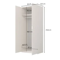 Armadio 90x215h cm 2 ante battenti rosso mattone rovere Niman