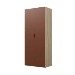 Armadio 90x215h cm 2 ante battenti rosso mattone rovere Niman