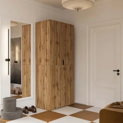 Armadio 90x215h cm 2 ante battenti rovere Niman