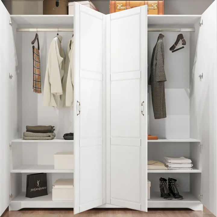 Armadio 203x206h cm 4 ante battenti stile classico bianco Friuli