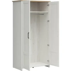 Armadio 102x201h cm 2 ante bianco frassinato rovere Lars