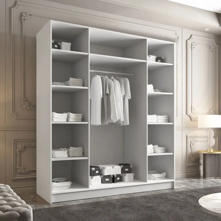 Armadio 200x215h cm 4 ante bianco lucido oro Glammy 4