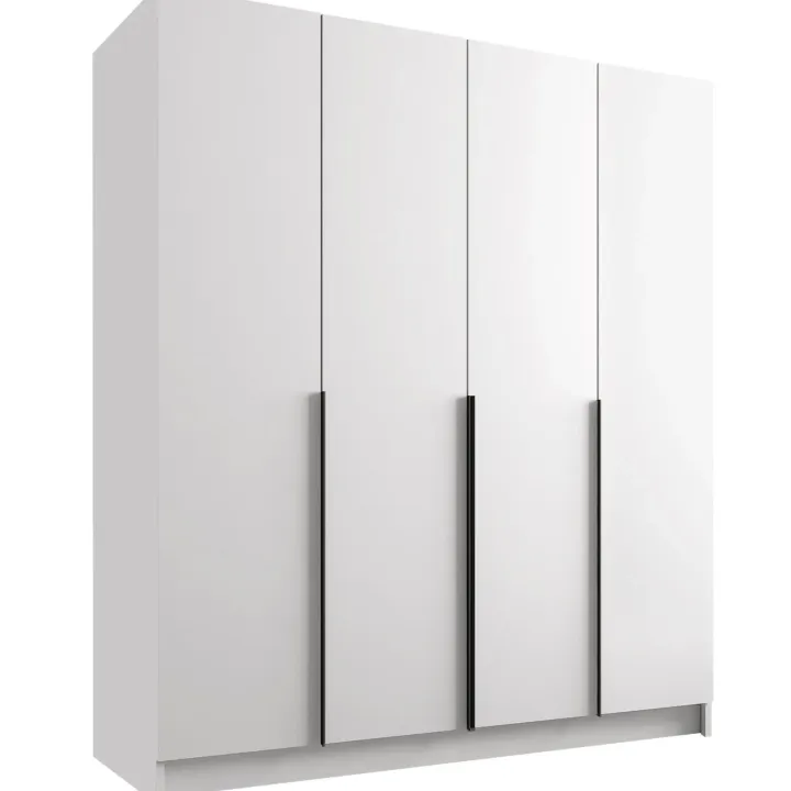 Armadio 200x215h cm 4 ante bianco lucido nero Glammy 4