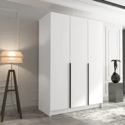 Armadio 150x215h cm 3 ante bianco lucido nero Glammy 3