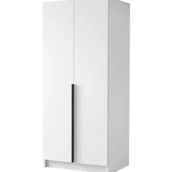 Armadio 100x215h cm 2 ante bianco lucido nero Glammy 2