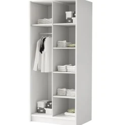 Armadio 100x215h cm 2 ante bianco lucido nero Glammy 2