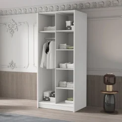Armadio 100x215h cm 2 ante bianco lucido oro Glammy 2